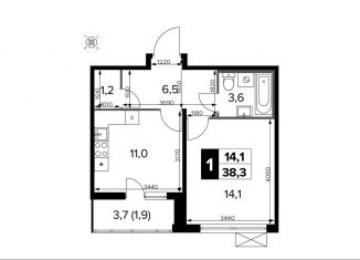 Продаю 1-ком. квартиру, 38.3 м2, Москва, Ленинградское шоссе, 228к5