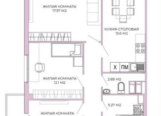 Продажа 3-комнатной квартиры, 78.3 м2, Пензенская область, Побочинская улица, с17