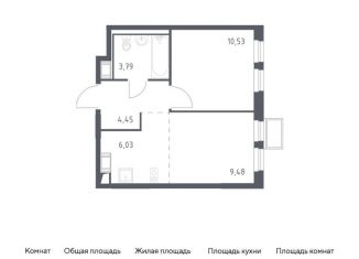 Продам однокомнатную квартиру, 34.3 м2, Московская область, жилой комплекс Горки Парк, к4.1