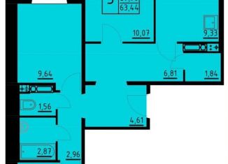 Продаю 3-ком. квартиру, 63.4 м2, Пермь, Кировский район