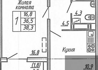 Продается однокомнатная квартира, 38.5 м2, Воронеж, улица Шишкова, 140Б/6, Центральный район