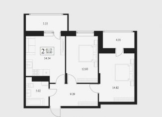 Продажа двухкомнатной квартиры, 61.5 м2, Брянская область
