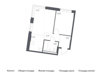 Продам однокомнатную квартиру, 39.8 м2, Москва