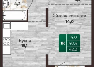 Продаю 1-комнатную квартиру, 42.2 м2, Барнаул, Центральный район