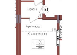 Продажа 1-комнатной квартиры, 28.5 м2, Калининград