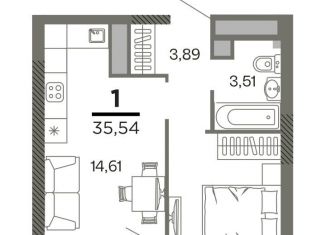 Продам 1-комнатную квартиру, 35.5 м2, Рязанская область