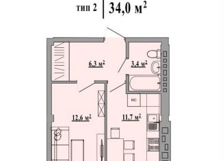 Однокомнатная квартира на продажу, 34 м2, Липецк