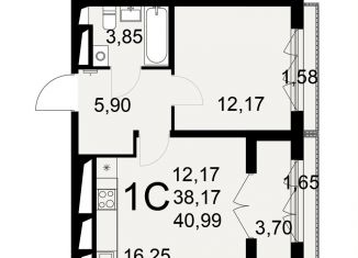 Продам однокомнатную квартиру, 41 м2, Тульская область