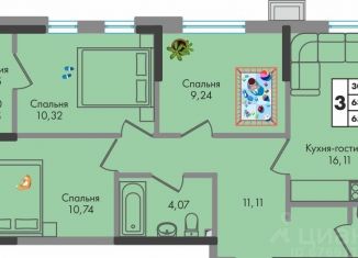 Продается 3-комнатная квартира, 67.5 м2, Краснодар, улица имени Генерала Брусилова, 5лит1.2