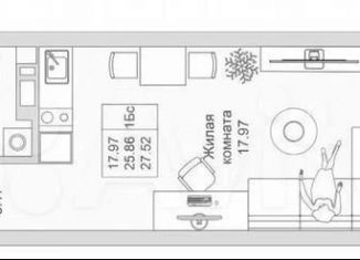 Продаю квартиру студию, 27.5 м2, Казань