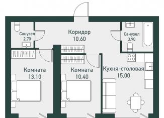 Продам 2-комнатную квартиру, 53.3 м2, Челябинская область