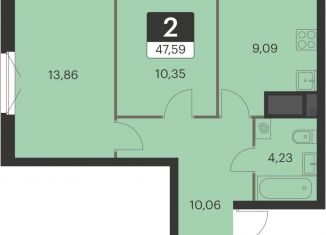 2-ком. квартира на продажу, 47.6 м2, Свердловская область