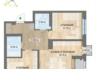 2-комнатная квартира на продажу, 65.3 м2, Екатеринбург, метро Уралмаш