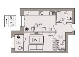 Продажа 1-ком. квартиры, 36.7 м2, Волгоград, Дзержинский район