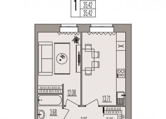Продам 1-комнатную квартиру, 35.4 м2, Волгоград