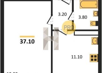 Продам 1-комнатную квартиру, 37.1 м2, Воронежская область, улица Генерала Черткова, 2