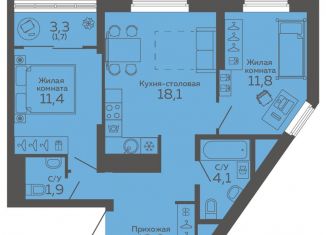 Продам двухкомнатную квартиру, 59 м2, Екатеринбург, метро Ботаническая, улица 8 Марта, 204Г