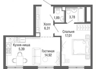 Однокомнатная квартира на продажу, 49.7 м2, Москва, район Западное Дегунино