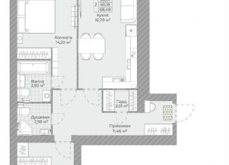 Продается 2-комнатная квартира, 71.8 м2, Ярославль, улица Попова, 14