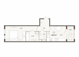 Продам 1-комнатную квартиру, 40.1 м2, Санкт-Петербург, улица Коли Томчака, 21У, муниципальный округ Московская Застава