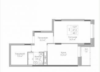 2-ком. квартира на продажу, 49.1 м2, Липецк, ЖК Приоритет, Московская улица, 155