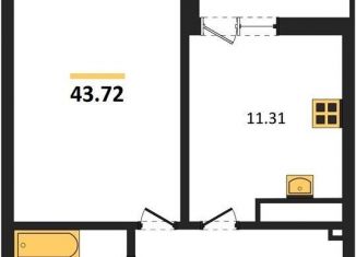 Продается однокомнатная квартира, 43.7 м2, Светлогорск