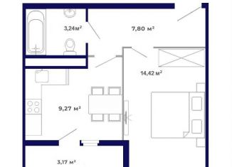 Продаю 1-комнатную квартиру, 37.9 м2, рабочий поселок Маркова