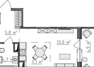Квартира на продажу студия, 33.1 м2, Владимирская область