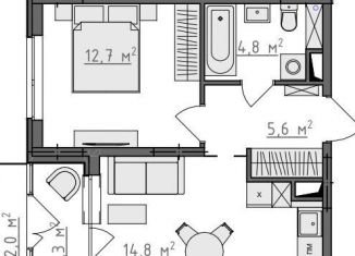 Продажа 1-комнатной квартиры, 40.2 м2, Владимир
