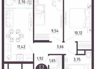 Продажа 2-комнатной квартиры, 44.8 м2, Тула, Пряничная улица, 9