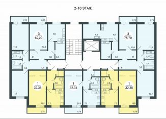 Продам 1-ком. квартиру, 32.4 м2, Курган