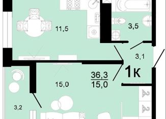 Продажа однокомнатной квартиры, 36.3 м2, Горячий Ключ, улица Ярославского, 111А