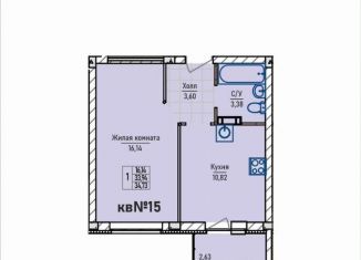 Продается 1-комнатная квартира, 34.7 м2, сельский посёлок Новинки, Инженерный проезд, 7к2, ЖК Стрижи