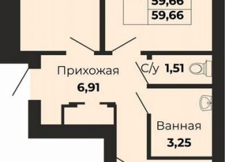 2-комнатная квартира на продажу, 59.7 м2, Калининград, Борисовский бульвар
