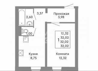 Продам 1-ком. квартиру, 32 м2, Челябинск, Советский район