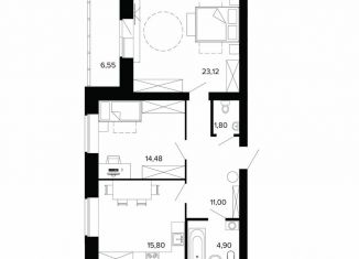Продам 2-ком. квартиру, 77.9 м2, Берёзовский, улица Победы, 5А, ЖК Уют-Сити