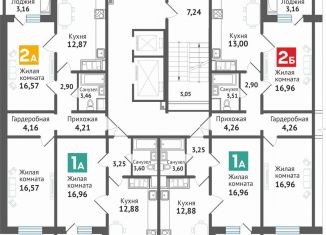 Двухкомнатная квартира на продажу, 63.9 м2, посёлок городского типа Медведево, улица Дмитрия Средина, 7А