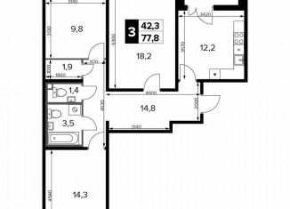 Продается трехкомнатная квартира, 77.8 м2, Москва, САО, Ленинградское шоссе, 228к7