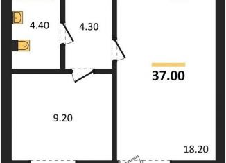 1-комнатная квартира на продажу, 37 м2, Калининград, Московский район, Акварельная улица