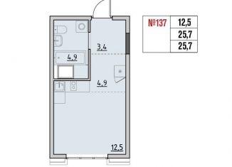 Продается 1-ком. квартира, 25.7 м2, рабочий поселок Маркова, квартал Стрижи, 16