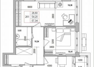 Продам 2-комнатную квартиру, 57.3 м2, Белгородская область