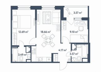 Продаю двухкомнатную квартиру, 53.5 м2, Москва, метро Братиславская, ЖК Светлый Мир Станция Л, к27