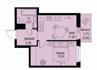 Продаю 1-комнатную квартиру, 33.8 м2, Мурино