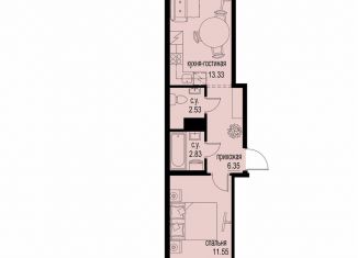 Продается 1-комнатная квартира, 37.4 м2, Мурино