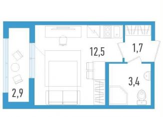 Продажа квартиры студии, 16.4 м2, посёлок Шушары, Старорусский проспект, 5к2