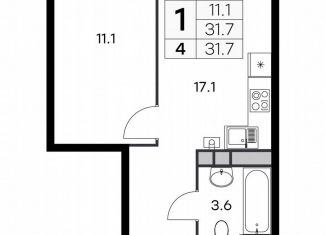 Продажа 1-ком. квартиры, 31.7 м2, Нижегородская область