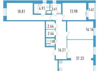 Продаю 3-ком. квартиру, 119.5 м2, Санкт-Петербург, Московский район, улица Типанова, 22