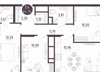 Продажа 3-комнатной квартиры, 64.9 м2, Тула, Пряничная улица, 9