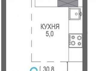1-комнатная квартира на продажу, 33 м2, поселок городского типа Массандра, Южнобережное шоссе, 2А