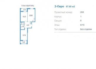 Продажа 2-комнатной квартиры, 67.7 м2, Санкт-Петербург, метро Московская